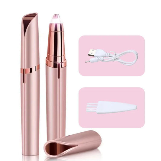 Electric Eyebrow Trimmer with Nose Hair Brush - Easy Tool for Beginners