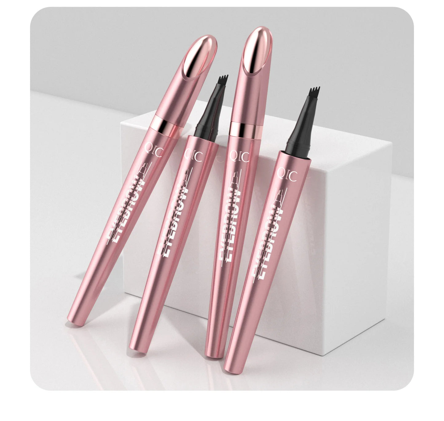 4 Fork Tip Eyebrow Pencil 3D Microblading Waterproof Dark Brown Natural Colour Fine Stroke Magic Eyebrow Pencil 2026 New Ladies