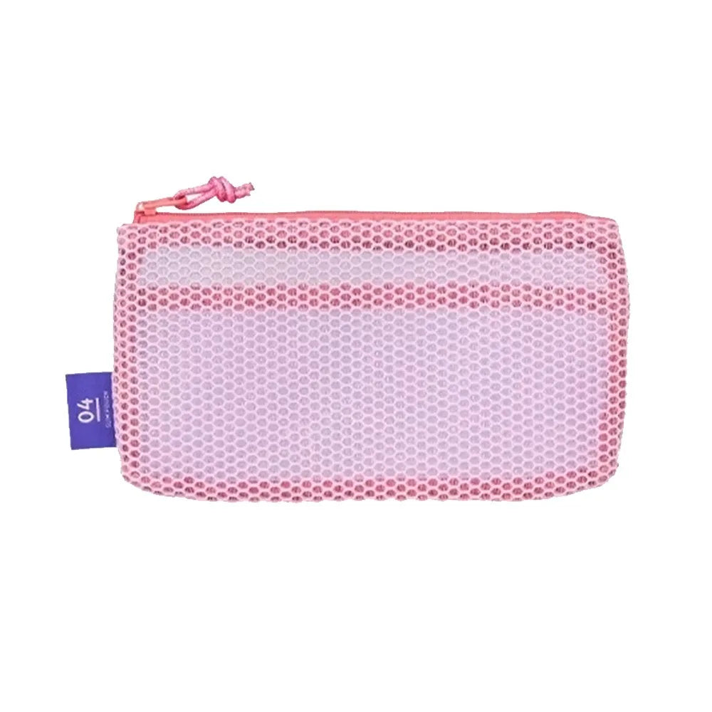 Stylish Lightweight Mesh Cosmetic Bag Portable Square Makeup Storage Bag Zipper Multi-purpose Sundries Organizer Toiletry Pouch