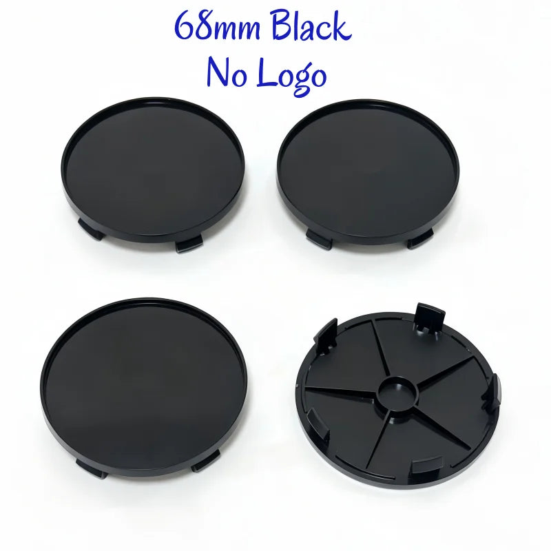 4pcs/Set No Logo 48mm 50mm 56mm 60mm 65mm 68mm Rim Blank Base Black Silver Tire Hub Caps External Refit Car Styling Accessories