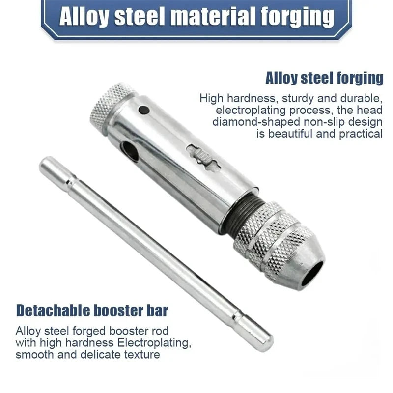 6 in 1 Ratchet T Tap Adjustable Holder Wrench With M3-M8 Screw Machine Hand Tool Thread Metric Plug T-shaped Tapping Tools