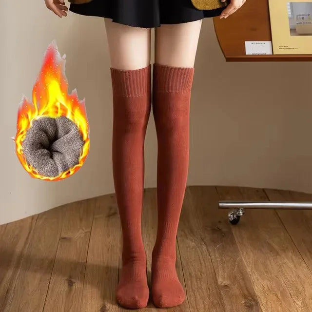 Women's Thick Over the Knee Socks, Terry Lined