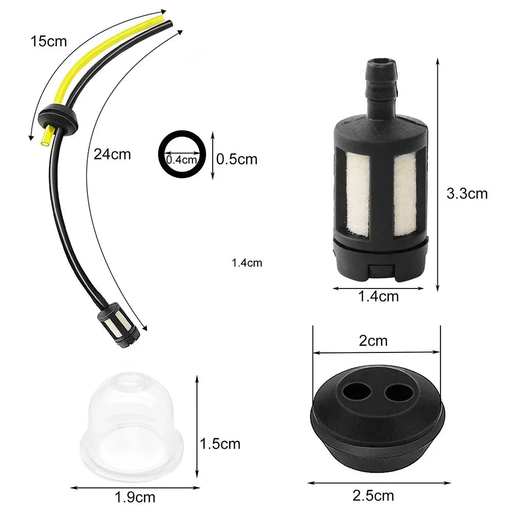Kit universel de filtre de conduite de carburant pour coupe gazon, 3 ensembles, pour débroussailleuse,tondeuse à gazon,apprêturs