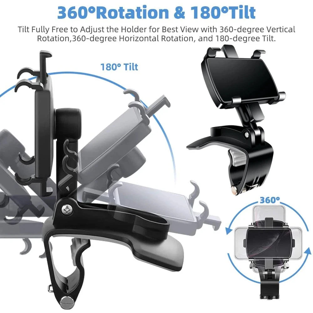 NEW Universal Car Phone Holder Portable 360°Degree Rotatable High Quality Multi-function Car Smartphone Mobile Phone Holder Clip