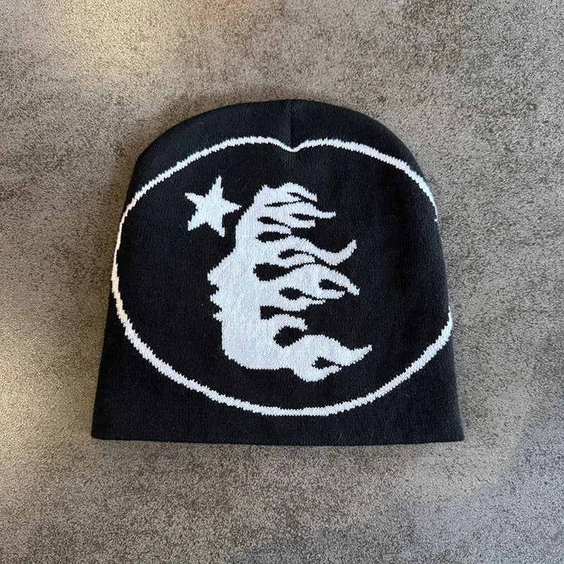 Printed Knit Beanie, Unisex Winter Hat