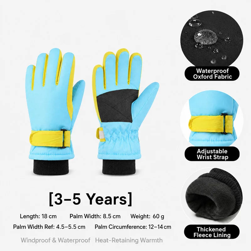 Kids Winter Ski Gloves - Fleece Lined Snow Gloves for Ages 3-15 - photo 8