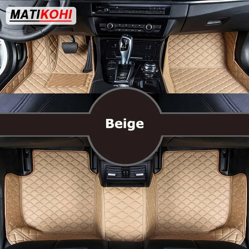 Custom-Fit Leather Car Floor Mats for Ford F-150 2009–2023 (Full Set)