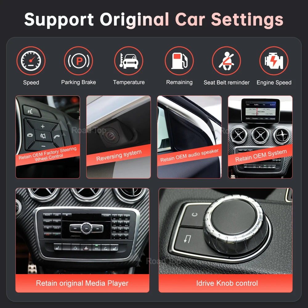 Wireless Carplay Android Auto Car Multimedia Display For Mercedes-Benz A B CLA GLA W176 W463 W246 2013-2015 NTG4.5 Touch Screen