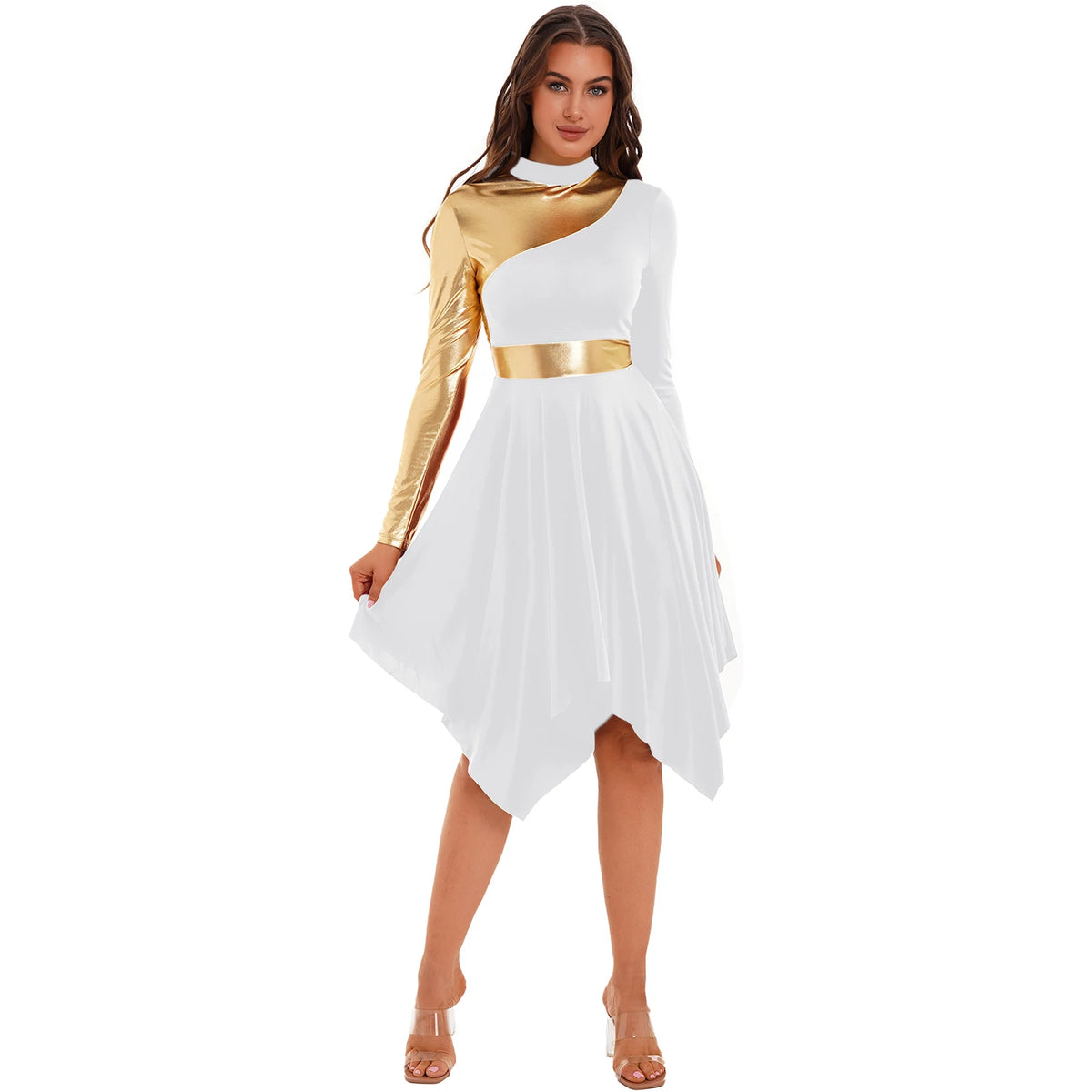 Women's long-sleeve lyrical ballet leotard dress