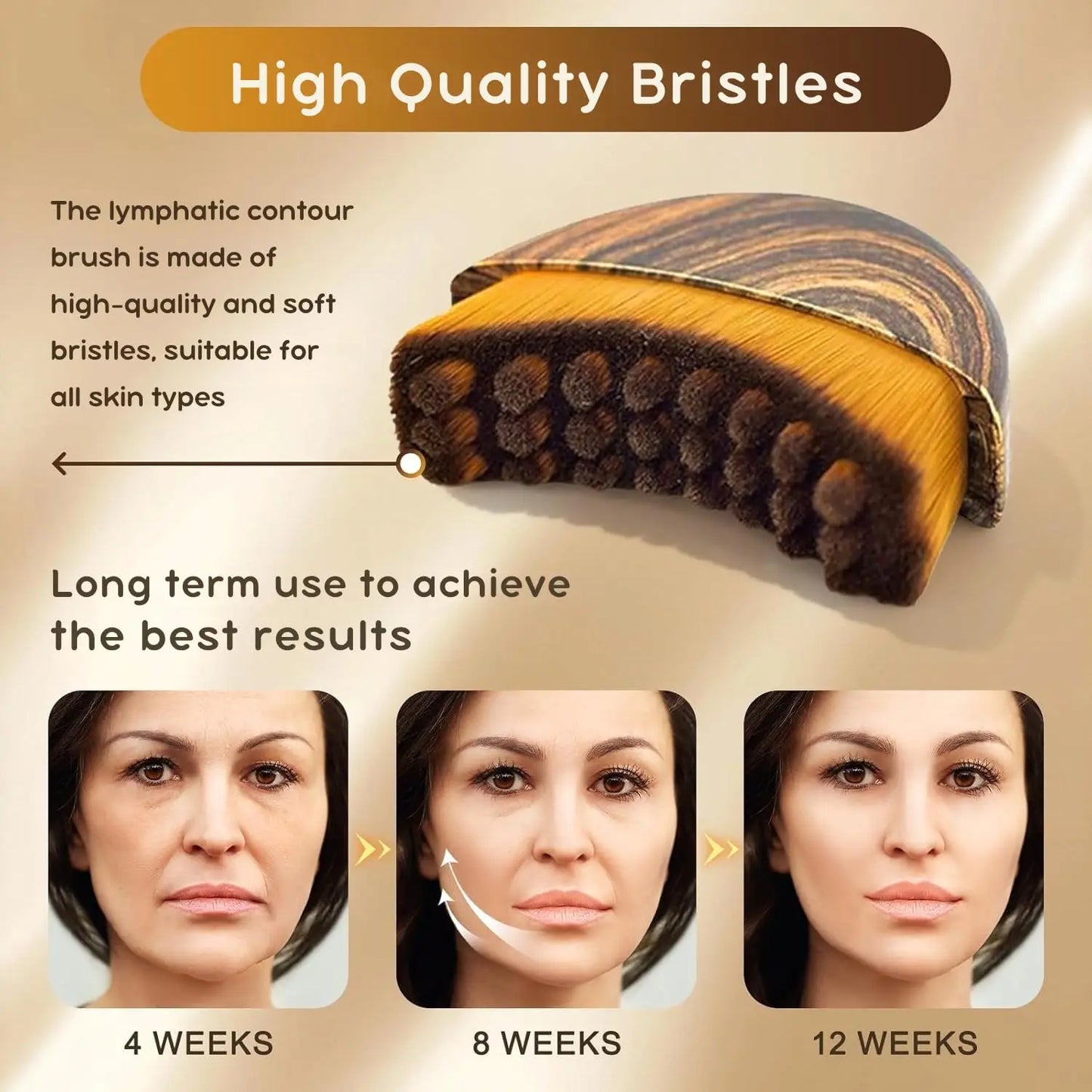 1 PCS Lymphatic Contour Face Brush with Storage Box Lymphatic Drainage Brush for Face Chin & Neck
