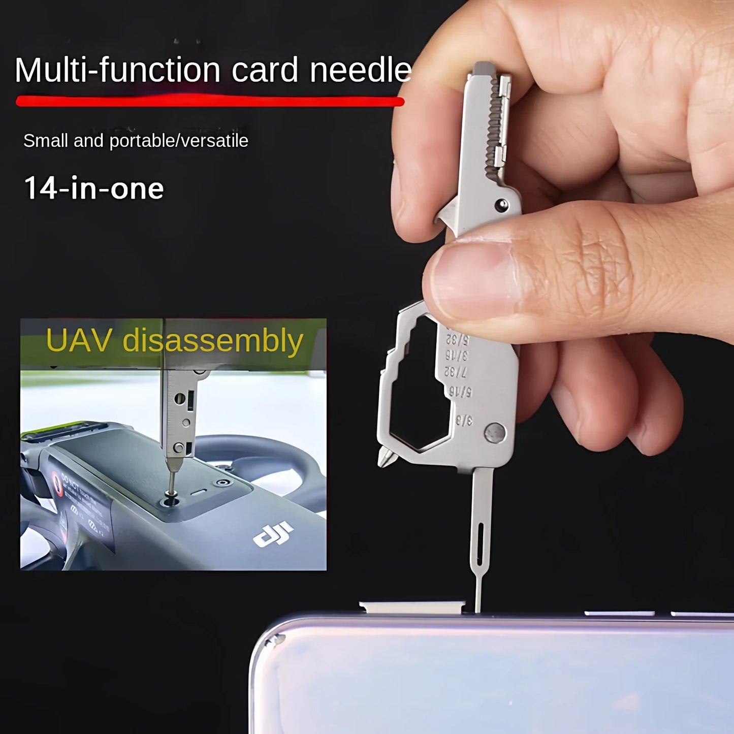 Mini Multifunctional Keychain Tool Card Stainless Steel Emergency Repair Tool Drone Repair Tool Essential Outdoor and Home Use