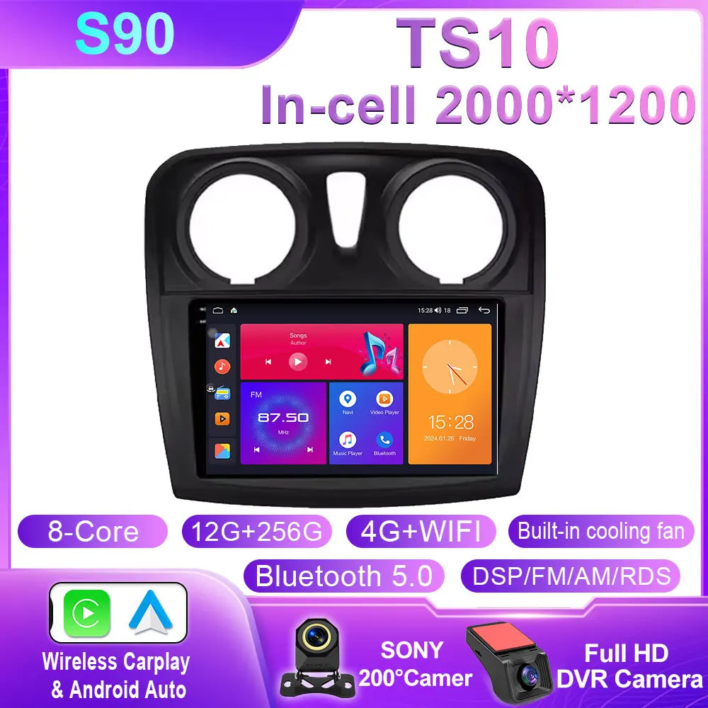 Android 16 Carplay Auto For Renault Logan 2 Sandero 2 2012 - 2016 2017 2018 2019 Car Radio Multimedia Player Stereo GPS WIFI DPS