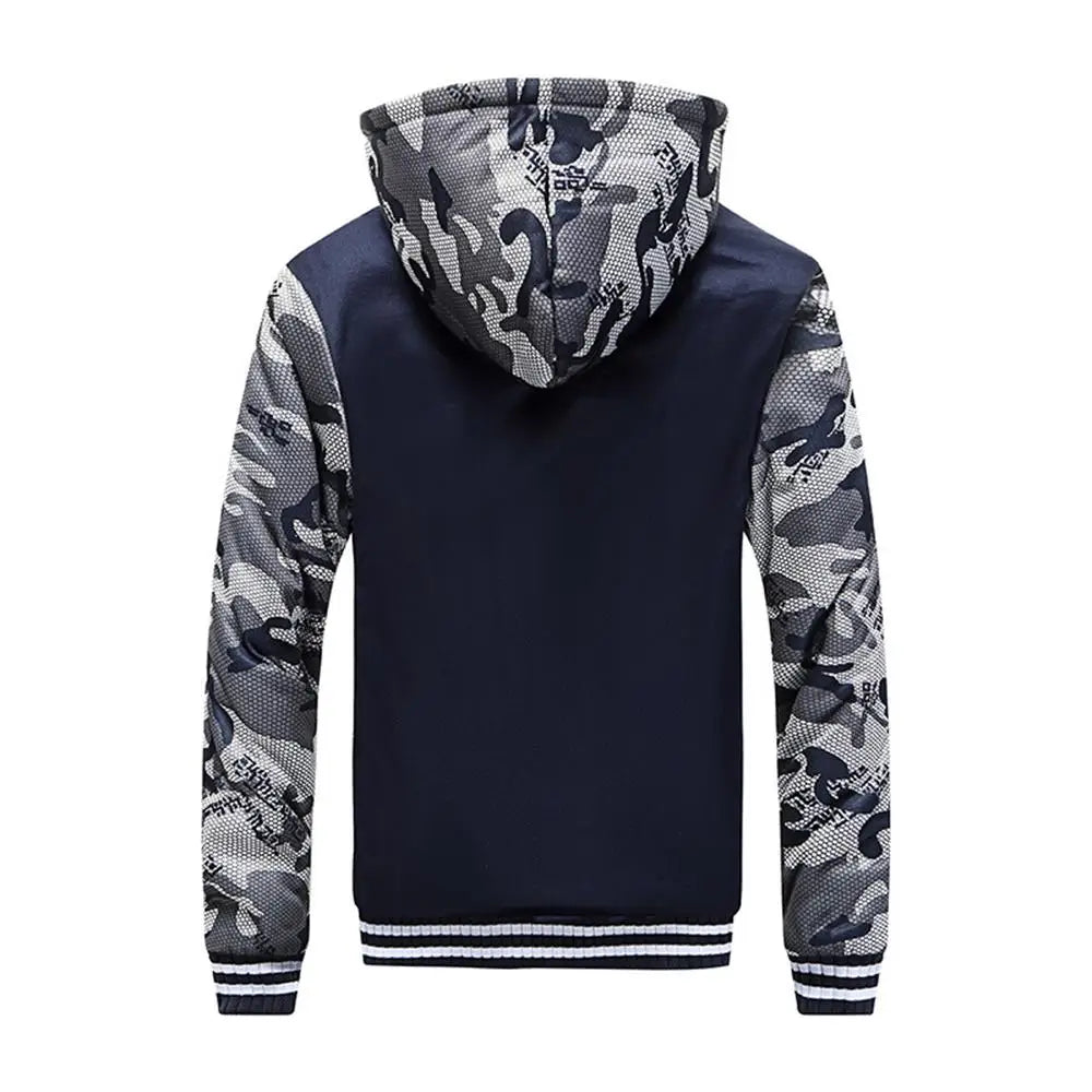 Men's Camo Fleece-Lined Hooded Jacket
