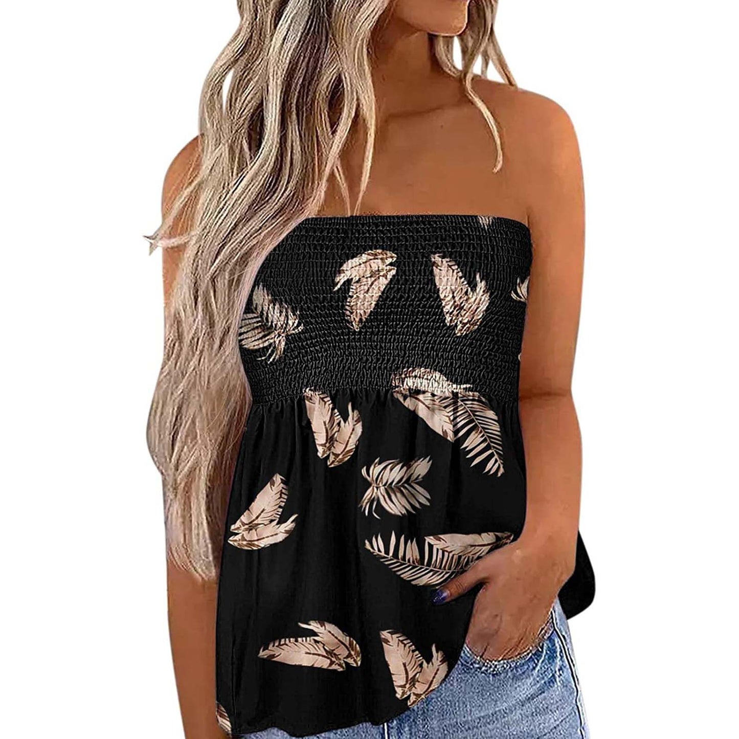 2026 Women Sexy Tube Top Summer Women Casual Tank Crop Tops Solid Color Elastic Design Backless Breathable Strapless Tops