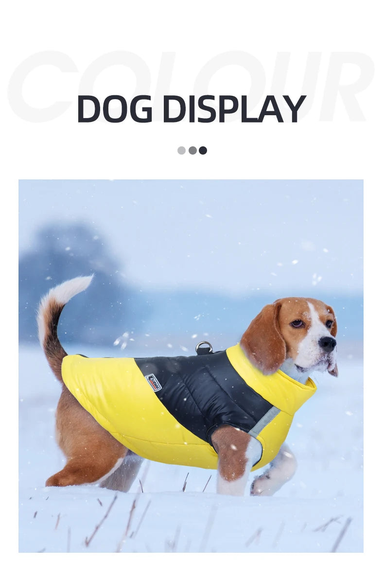 Winter Clothes for Dogs Warm Clothing Labrador Cotton Coat Harnesses Pet Products Clothes for Small Large Dog Reflective Stripe