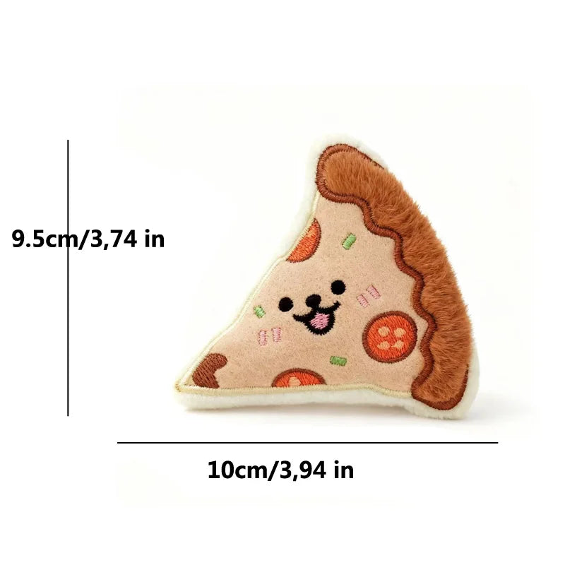 Plush Squeaky Food Dog Toys - Baguette, Pizza & Cake Shapes - photo 8