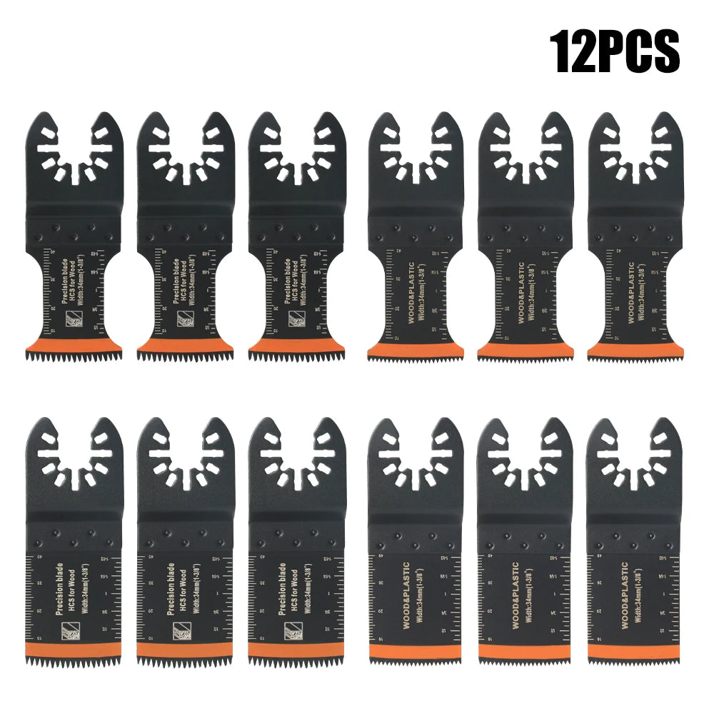 Japanese Tooth Carbide Oscillating Saw Blade Kit 10-39Pcs Arc Edge Oscillating Multitool Blades Precise Cut for Wood PVC Iron