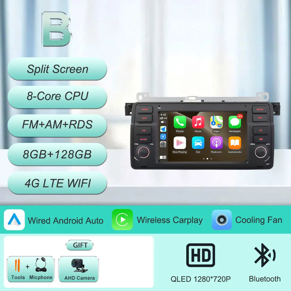 7"Android 16 Car Radio for BMW E46 3 Series 318 320 325 330 335 M3 1998-2005 GPS Navi WiFi Bluetooth FM Touch Screen Car Stereo