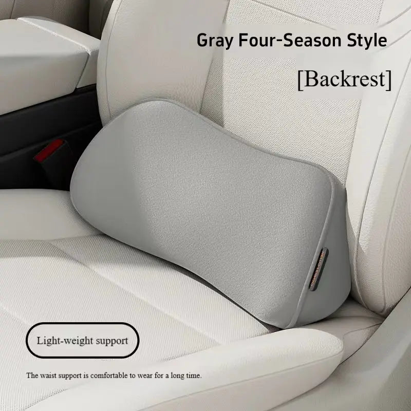 Car Seat Memory Foam Lumbar Support Pillow – Breathable Back Protector for Car & Office Chair