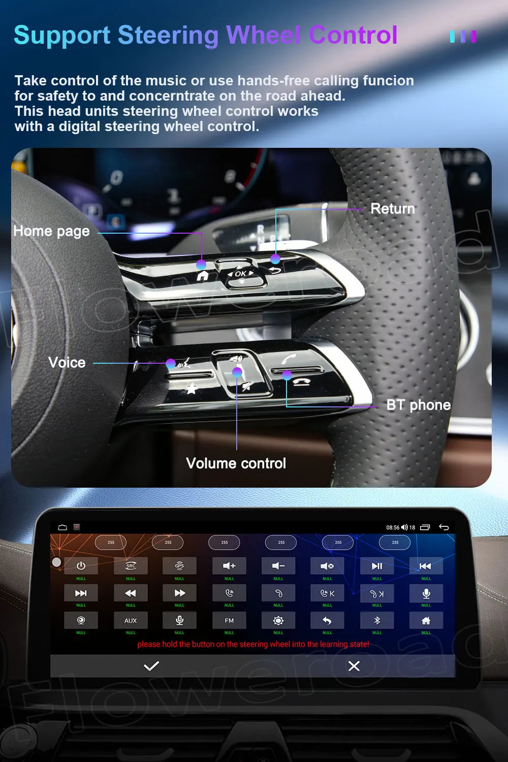 Android 15 Car QLED Screen For GMC Yukon Chevrolet Tahoe Suburban 2007-2013 GPS Navigation Multimedia Player Stereo Head Unit
