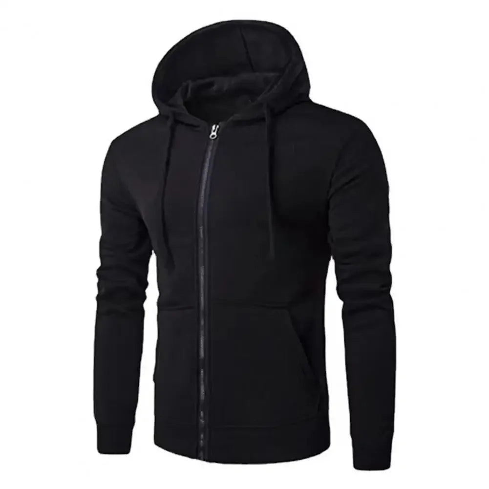 Men's Fleece Zip-Up Hoodie - Loose Casual Hooded Jacket - photo 2