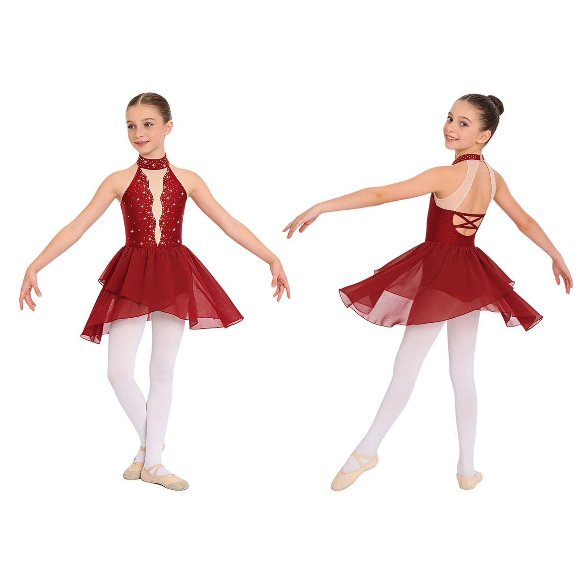 Girls sparkling sequin ballet dance dress