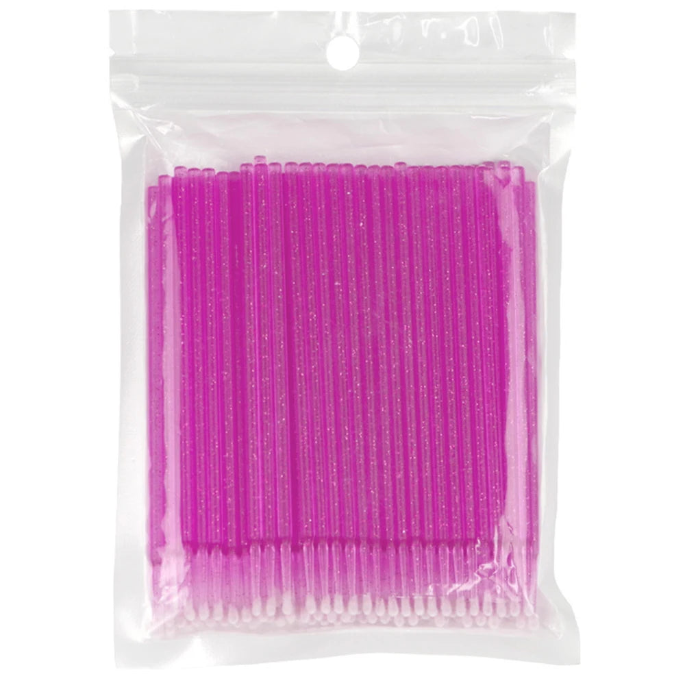 MMAlto 100pcs Eyelash Cleaning Microbrushes – Micro Cotton Swab Makeup Remover & Lash Extension Cleaning Tool | 14 Colors