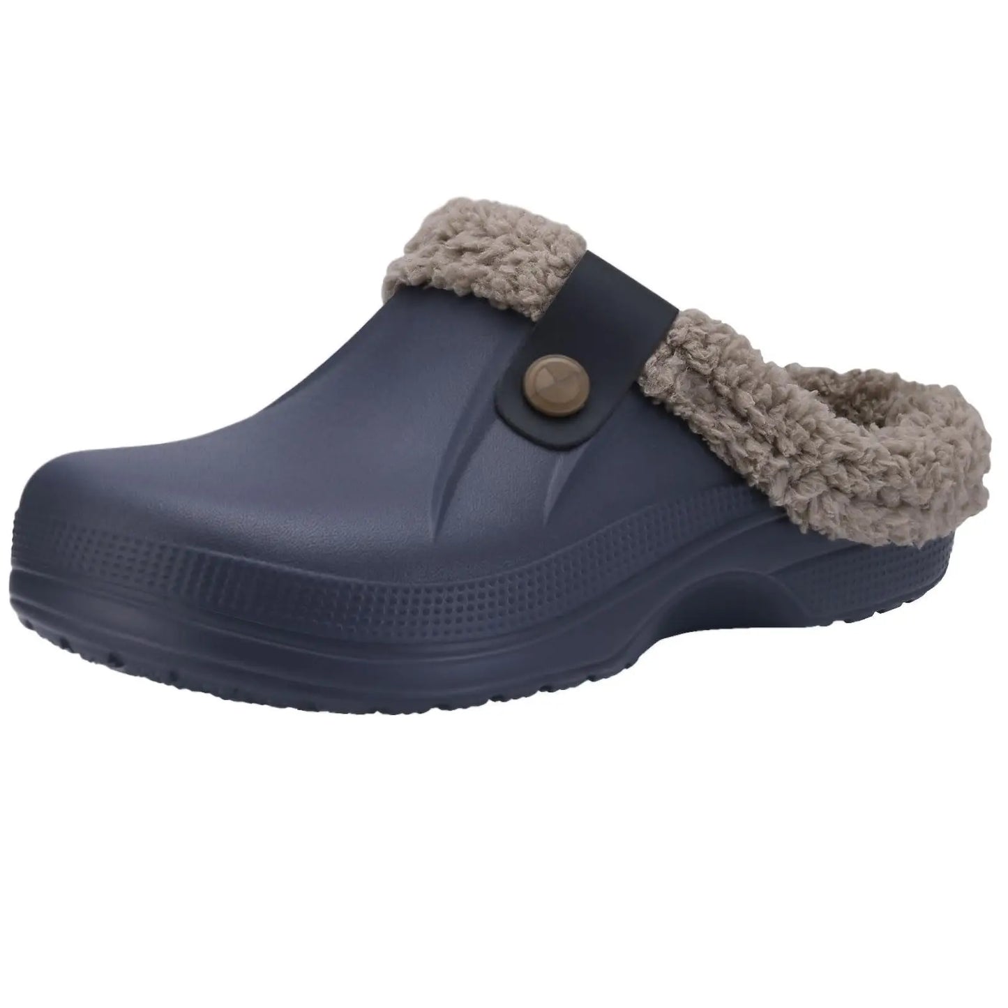 Kidmi Classic Fur Shoes For Men Women Lined Clogs Waterproof Shoes Winter Fuzzy Slippers for Women Men Indoor and Outdoor Shoes