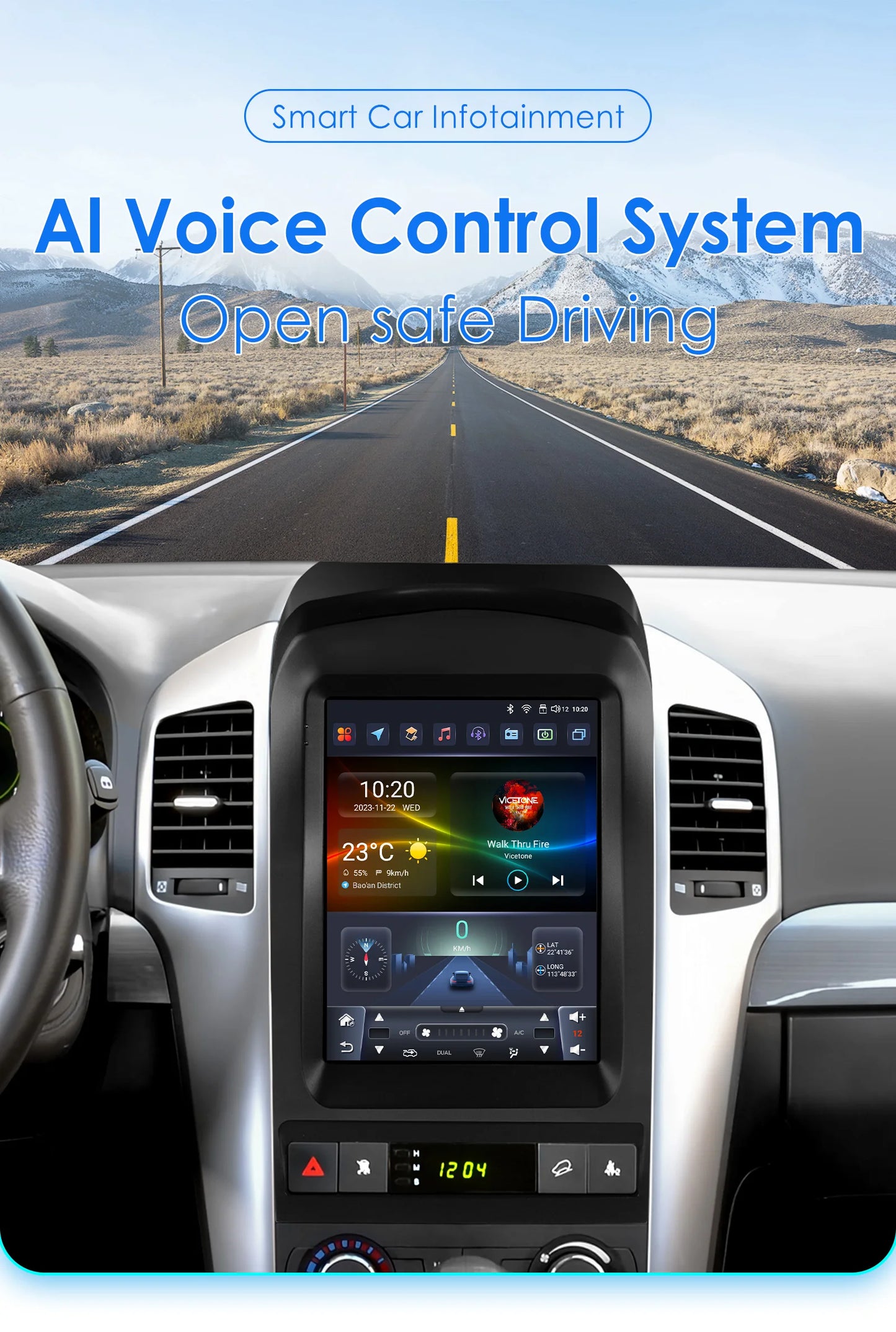 9.7"Android 14 Autoradio for Chevrolet Captiva 2006-2012 multimedia Video player GPS navi Stereo Audio 2din Carplay Touch Screen