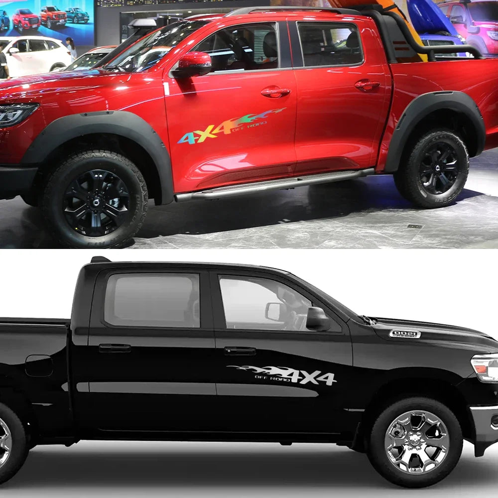 4X4 Off-Road Pickup Truck Decals (2-Pack) - Custom Fit