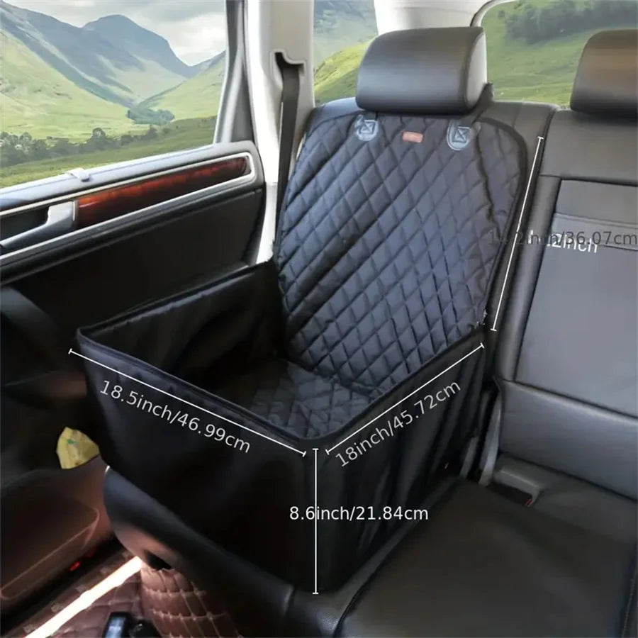 Quilted Dog Car Seat Cover - Waterproof, Anti-Slip