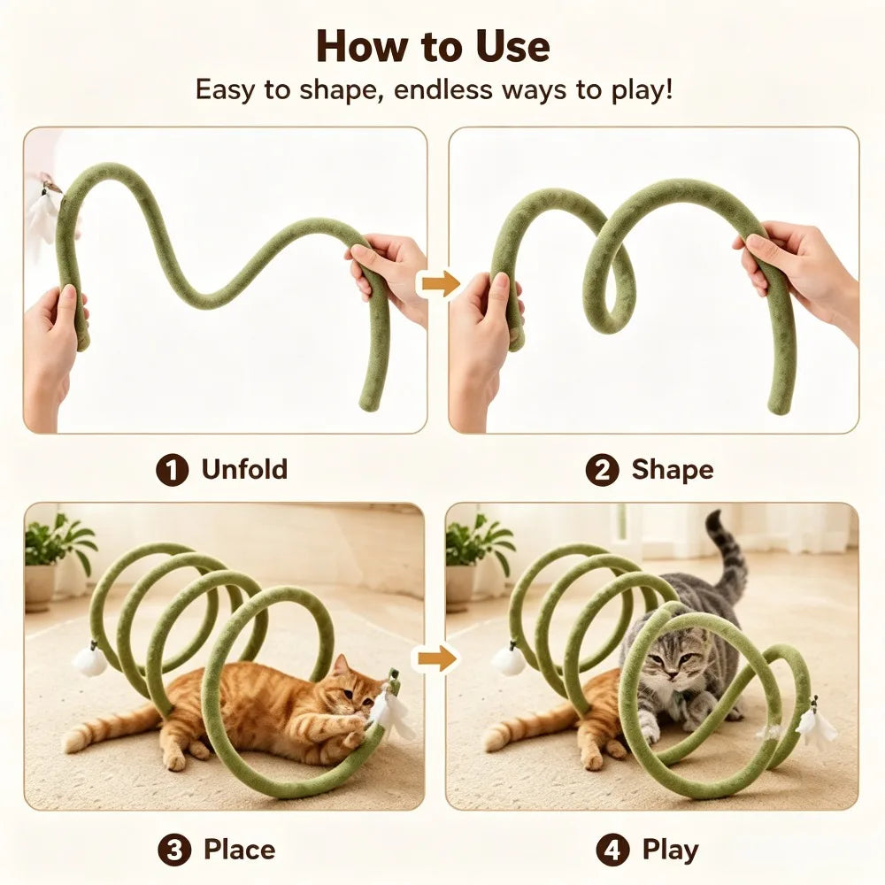Pop-Up Cat Play Tube with Jingle Bells - Self-Play Tunnel – photo 6