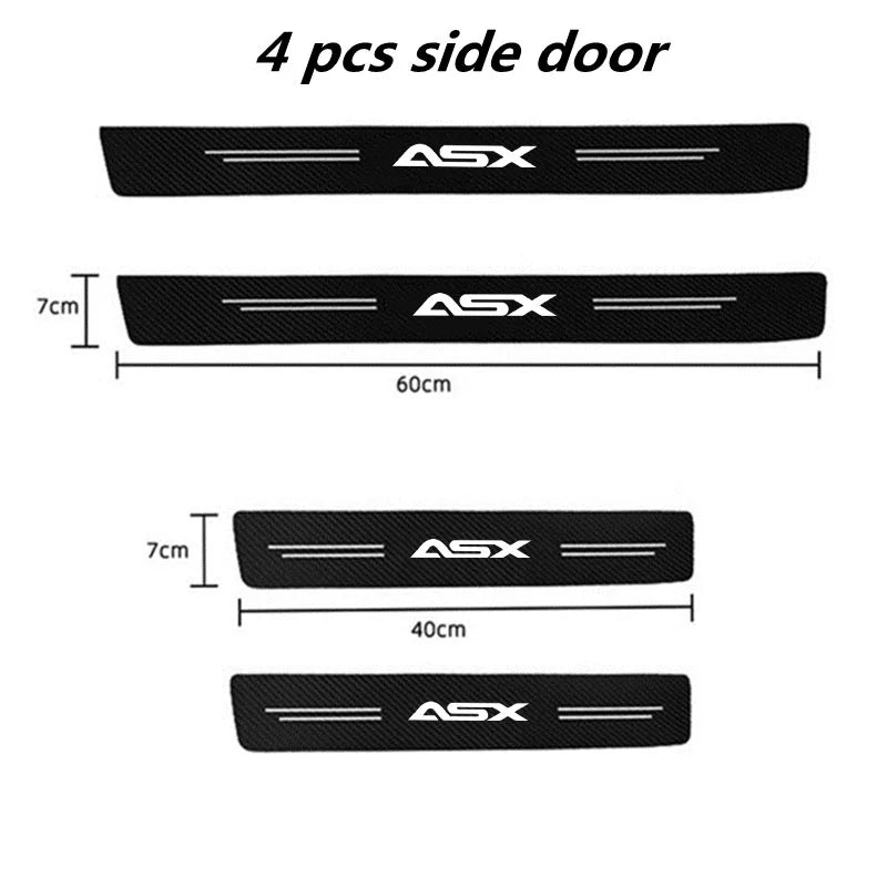 60x7cm Carbon Fiber Door Threshold Protective Sticker – Compatible with Mitsubishi ASX 2010–2019