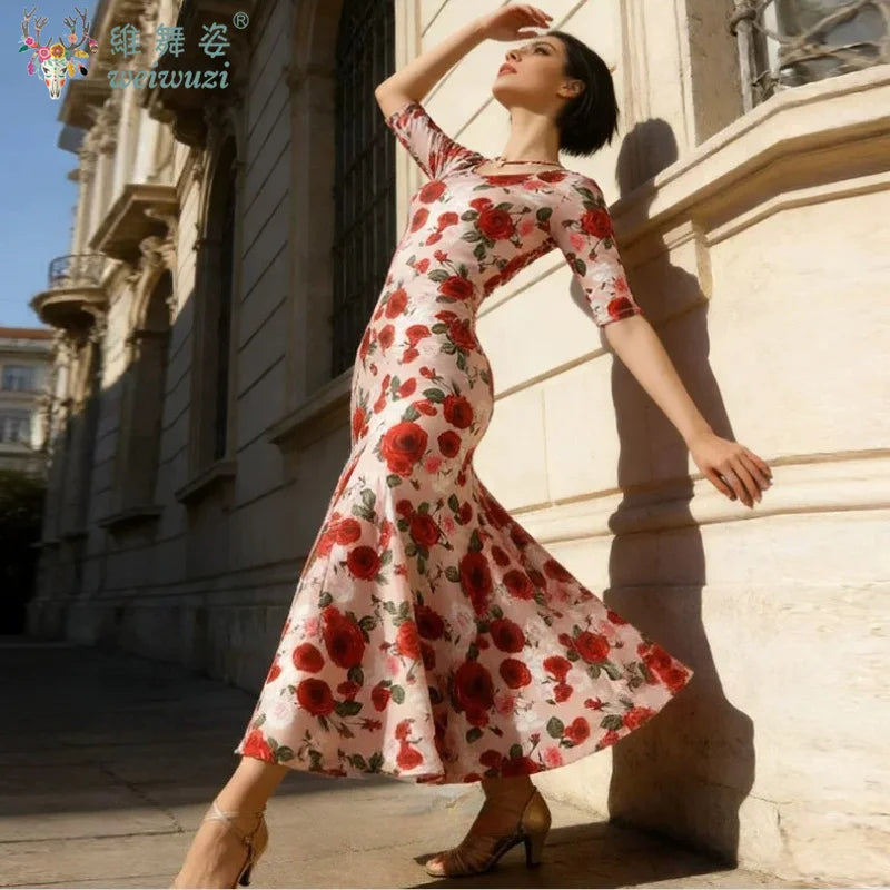 Women's fishbone swing ballroom dress