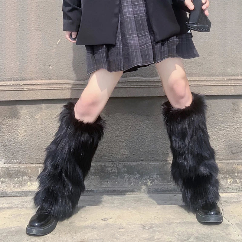 Women's Faux Fur Boot Covers, Harajuku Leg Warmers