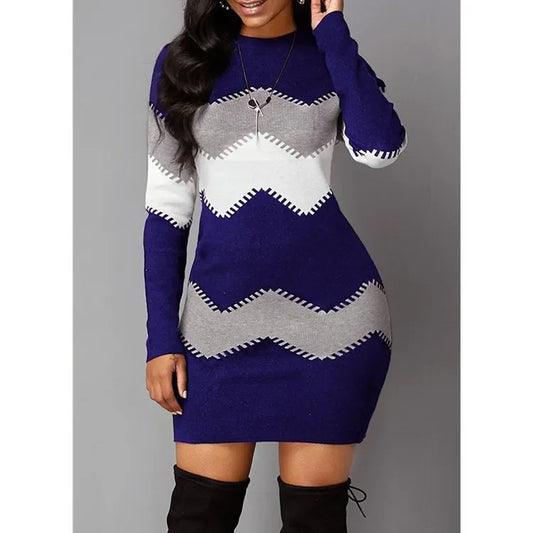 Women's Vintage Striped A-Line Dress - Plus Size Boho Casual Midi Dress - photo 3