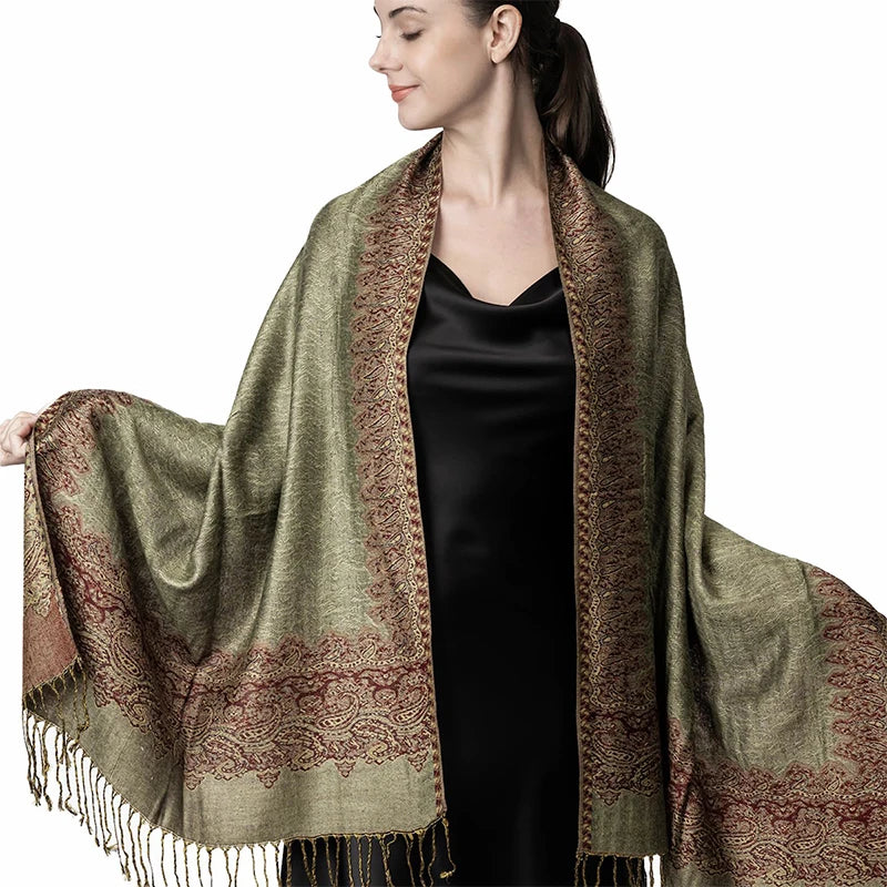 Women's Printed Pashmina Shawl, Soft Winter Scarf