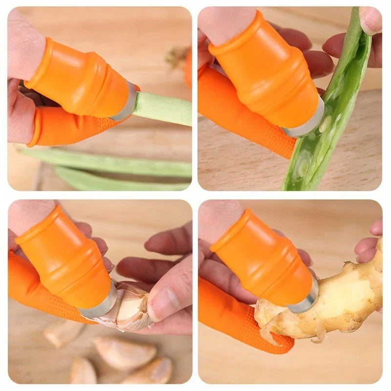 6Pc Garden Silicone Thumb Knife Set — Harvest Cutter & Finger Guards