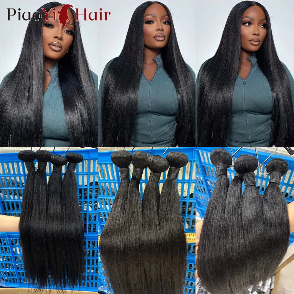 12A Straight Human Hair 100% Human Hair Raw 100% Raw Human Hair Bundles 20 22 24Inch Unprocessed Virgin Human Hair Extension Top Quality