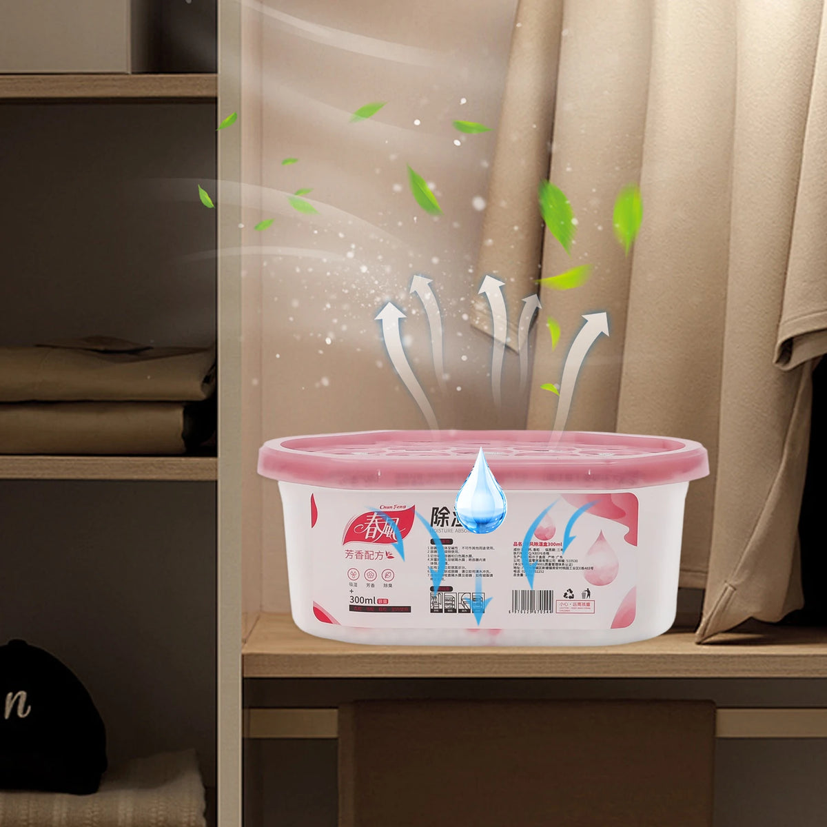 Wardrobe Dehumidification Box Moisture Absorber Reusable Moisture-proof for Wardrobe Closet Laundry Room Toilet Desiccant Boxes