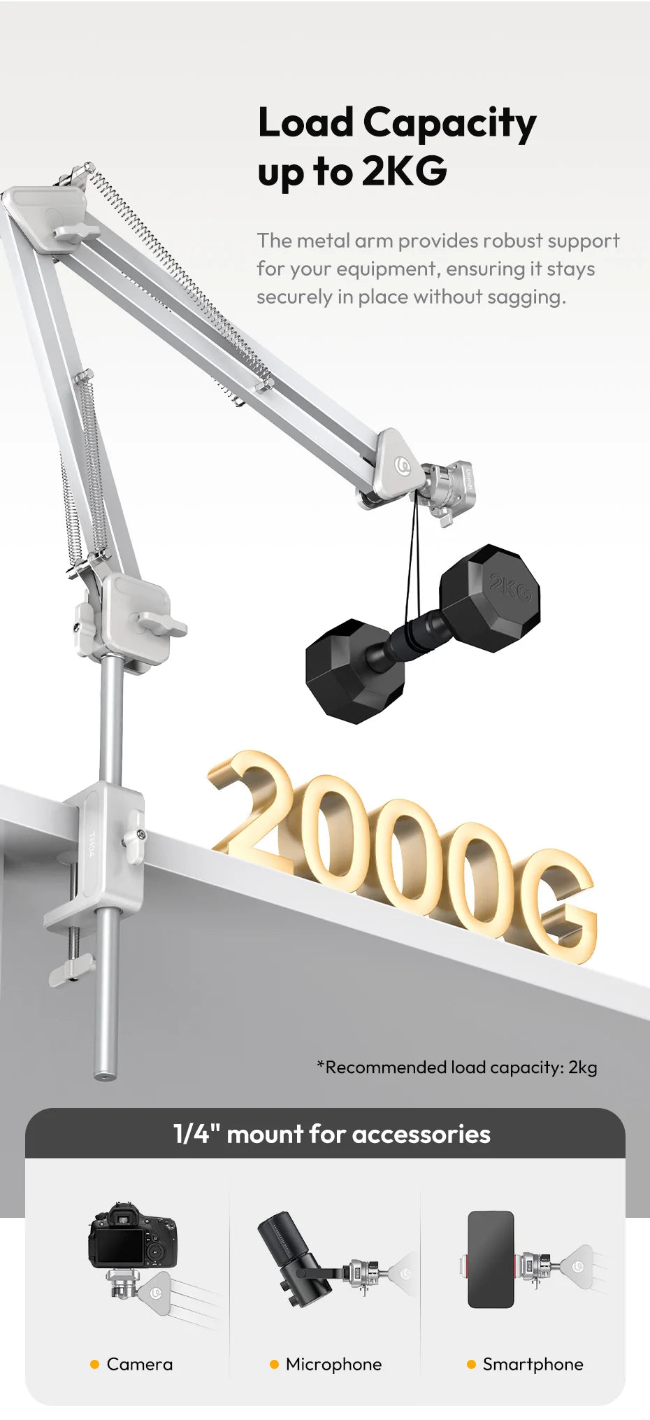 Original Ulanzi TH04 Dragon Camera Overhead Mount  Phone SLR Microphone Cantilever Bracket  Desktop Shooting Live Streaming