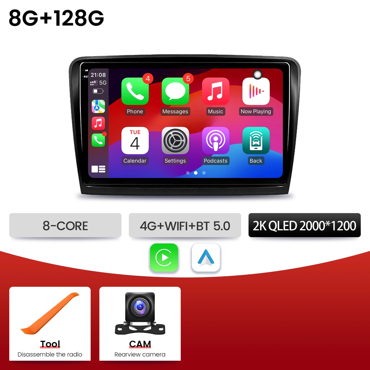 10inch Android 16 For Skoda Superb 2 B6 2008-2015 Car Radio BT Carplay Multimedia Navigation 2K QLED Screen