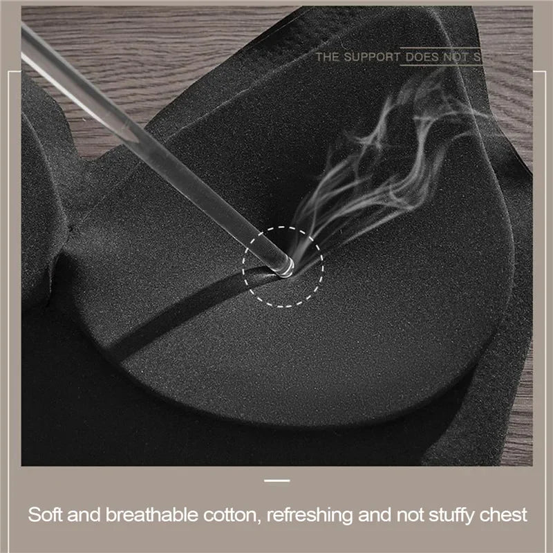 Sexy U-shaped Back Lingerie Female Inner Wear Summer Thin Without Trace Backless Triangle Cup Polymerization Bra