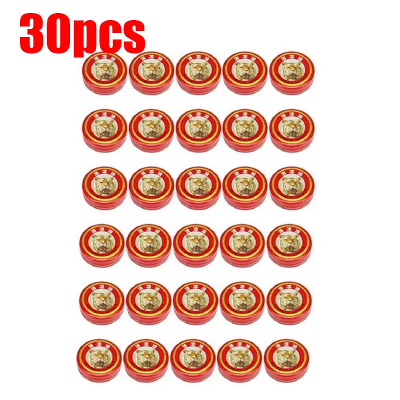 10/40/60pcs Natural Tiger Balm Essential Oil Mosquito Elimination Headache Cold Dizziness Solid Balm Ointment Fragrance Unisex