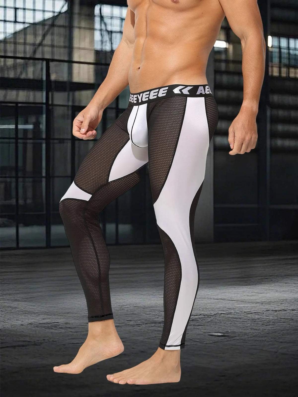 Men's Slim Fit Thermal Base Layer Pants - Stretch Mesh Panel Long Johns - photo 3