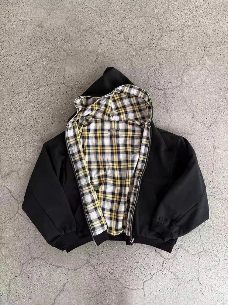 Women's Reversible Plaid Zip-Up Hoodie