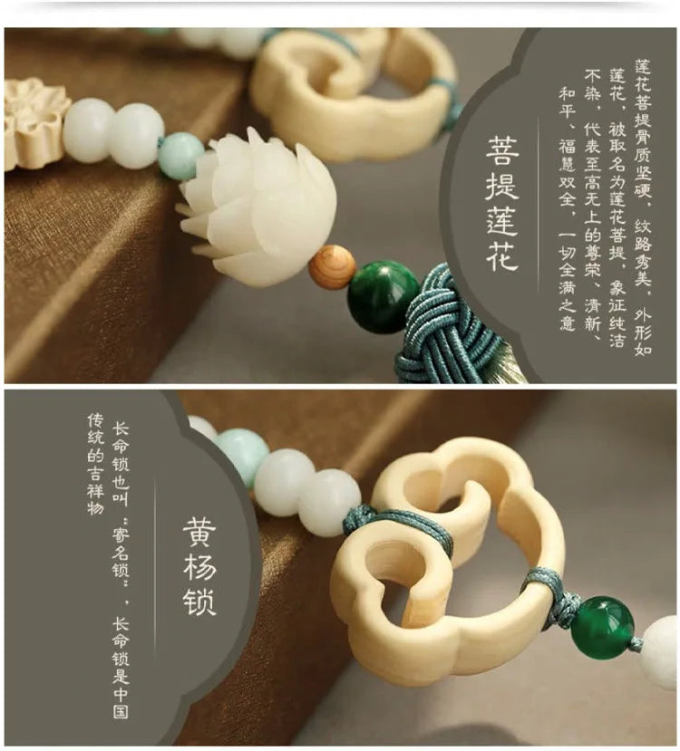 Chinese Traditional Culture Buddha Bodhi Car Pendant High-end Ping An Car Jewelry Car Lotus Rearview Mirror Pendant Oranments