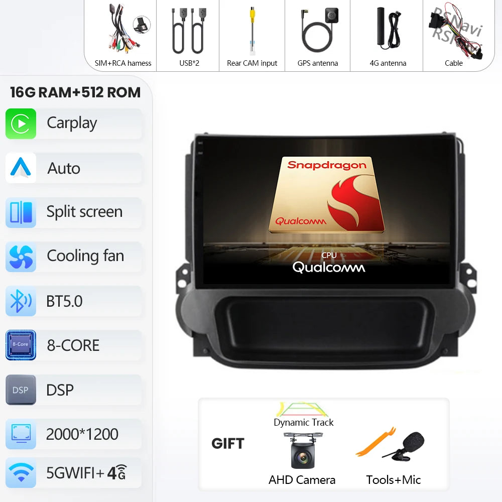 Android 16 Carplay Auto Car Radio Multimedia Player For Chevrolet Malibu 2012-2015 Autoradio DSP GPS Stereo WIFI 2din 16G-512G