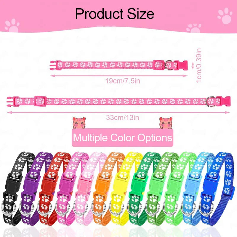 Paw Print Cat & Dog Collar - Quick-Release Bell Collar – photo 2