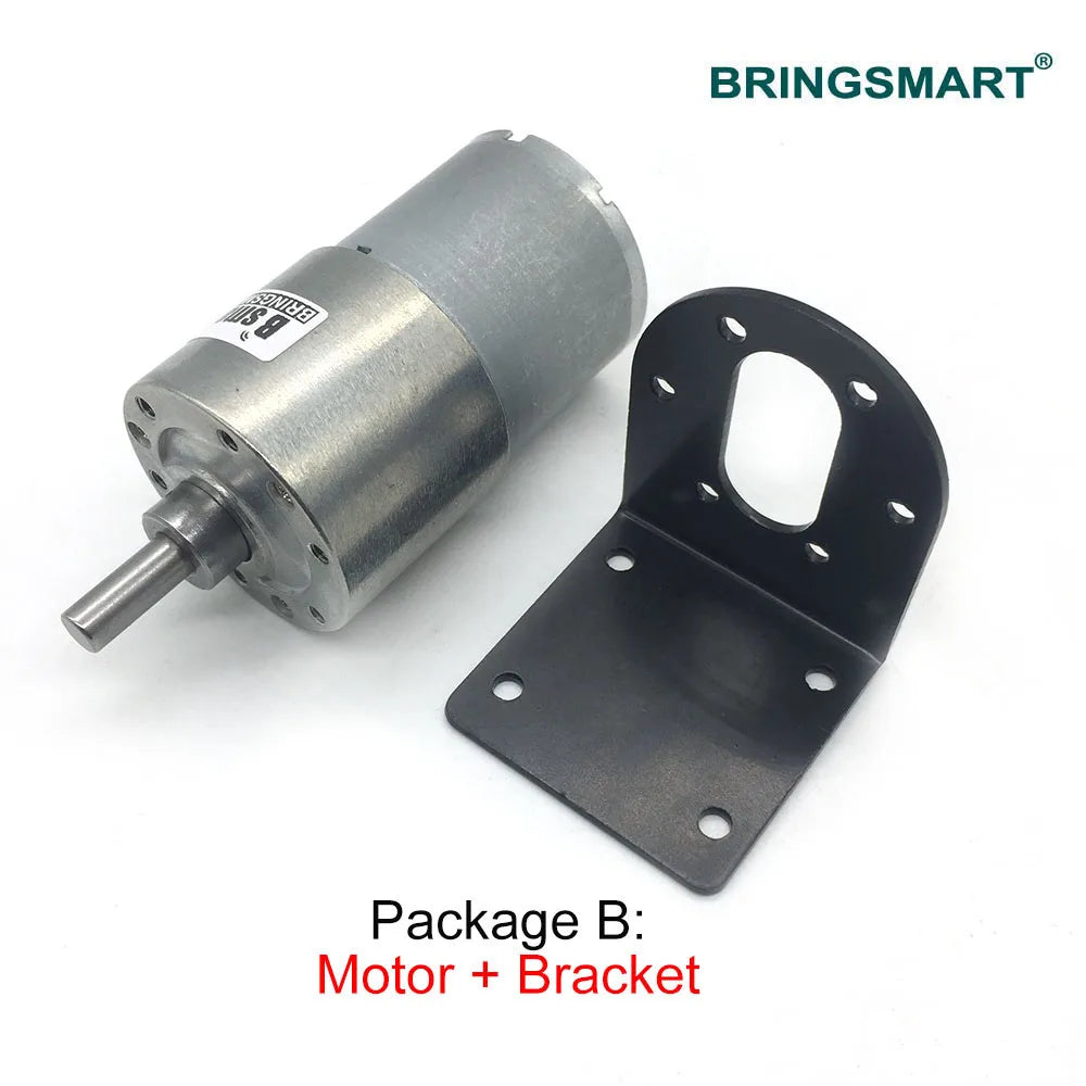 Bringsmart JGB37-3530 Gear Motor High Torque 12v DC Motor 7-960rpm Motor Reduction Gearbox Box Motor Electrico Reversible